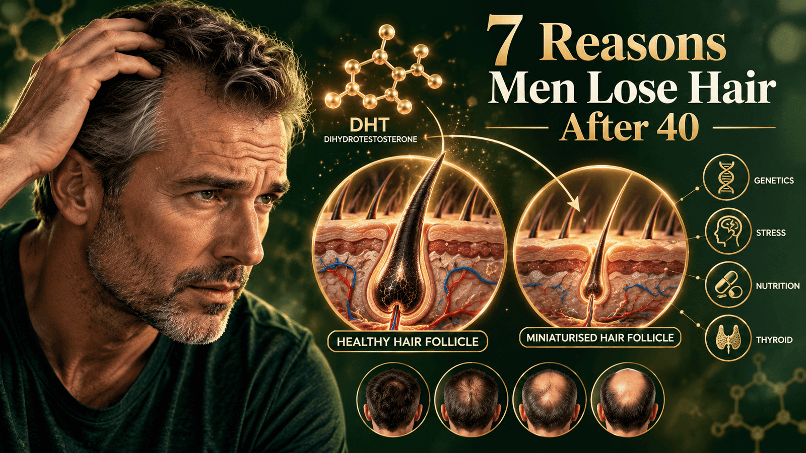 7 Reasons Men Lose Hair After 40